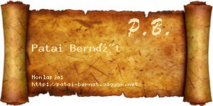Patai Bernát névjegykártya